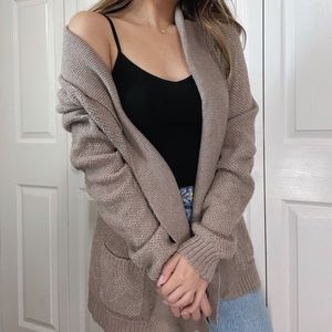 Brown knitted cozy Maurices cardigan